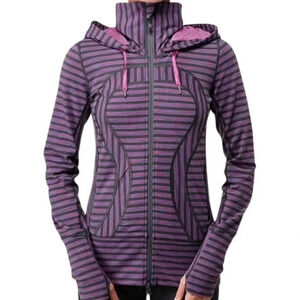LULULEMON STRIDE JACKET IN PURPLE STRIPES